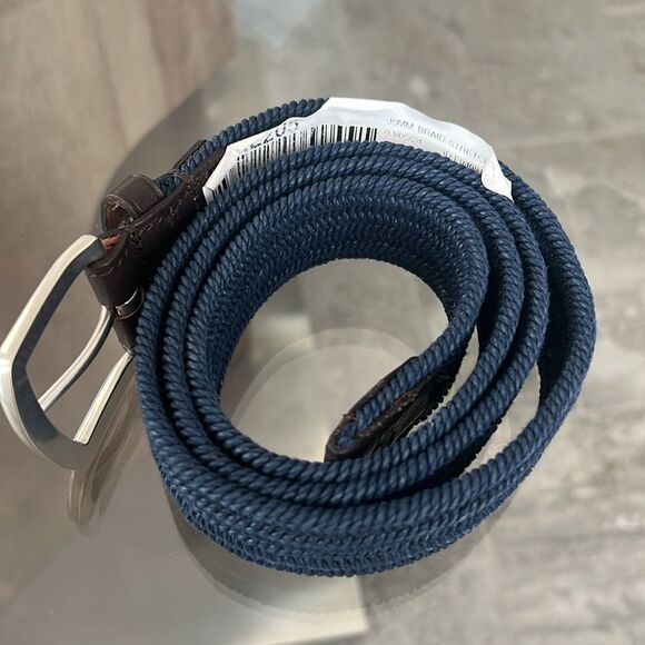 Polo Ralph Lauren 35MM Braided Stretch Buckle Belt in Navy, Size M Retail $89.50 - Picture 4 of 11